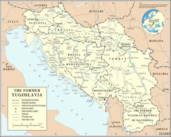 MAPA DE LA ANTIGUA YUGOSLAVIA